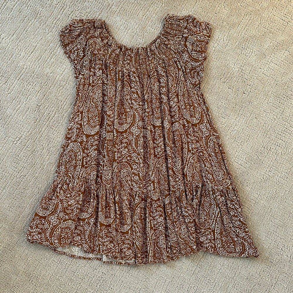 For Good Brown/White Detailed Dress